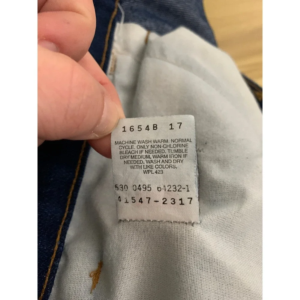 Vintage Levis Action Jeans Mens 42x30 Blue Orange Tab Made USA (Tag 46x32)